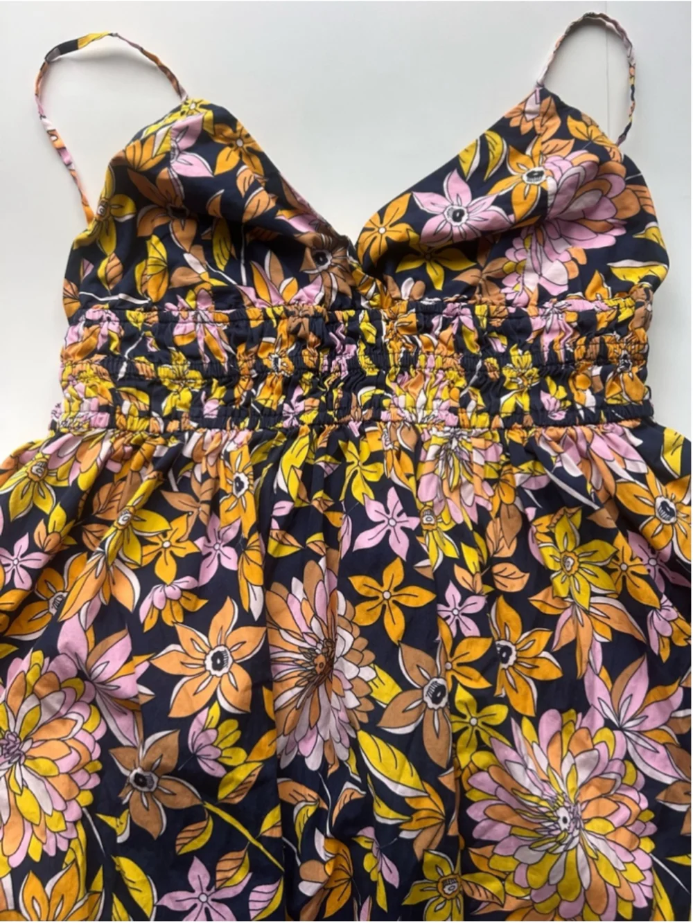 J.Crew Floral Smocked Midi Dress Size 12 Retro Boho Sundress
